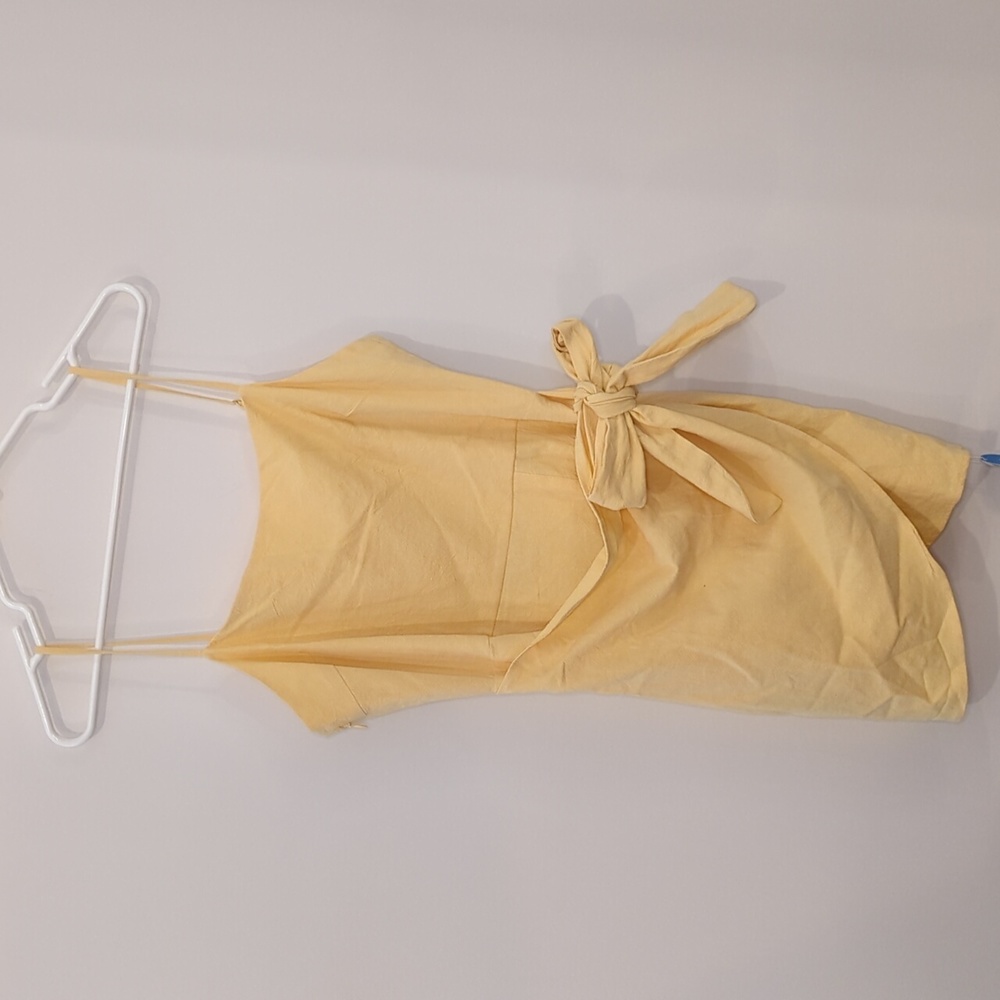 Yellow mini wrap dress